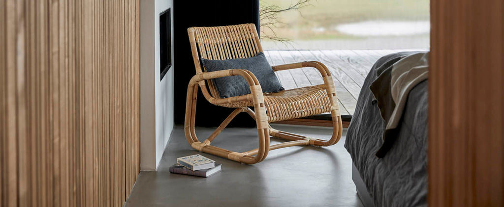 Rattan lounge chair in sustainable material