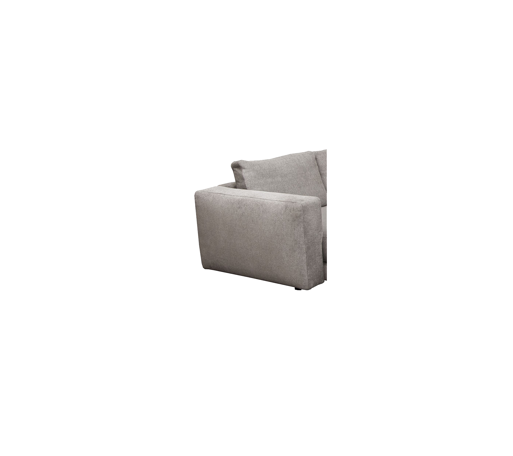 Ljusgrå fåtölj med minimalistisk design, med en mjuk sits och ryggstöd för komfort och stil. Idealiskt för moderna interiörer.