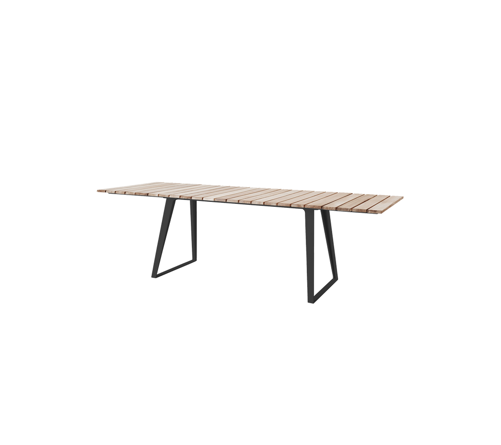 Copenhagen teak matbord, inkl. 2 ilåggsskivor 243x84 cm