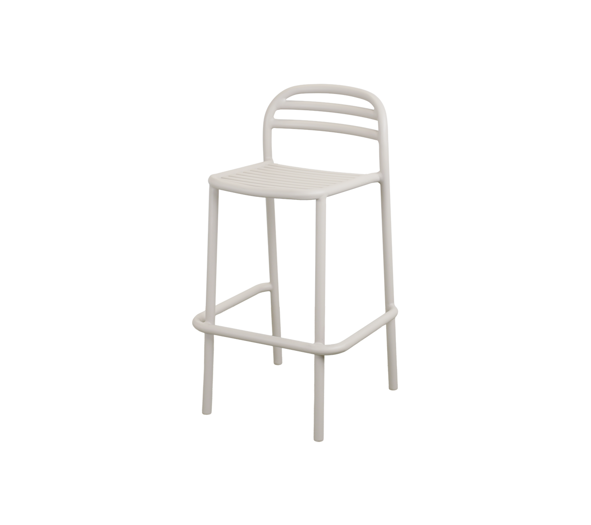 Sand barstol med en minimalistisk design.