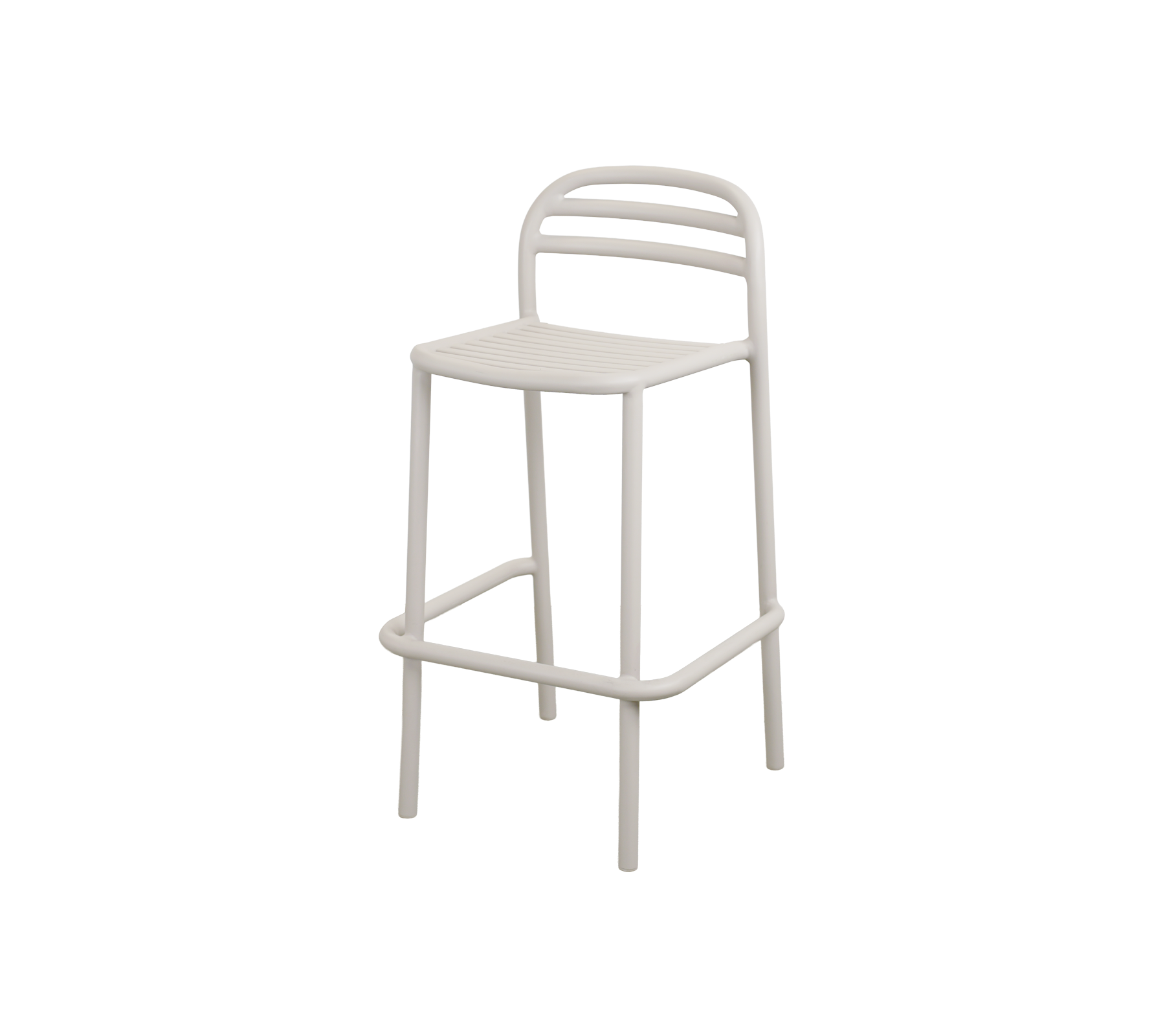 Sand barstol med en minimalistisk design.