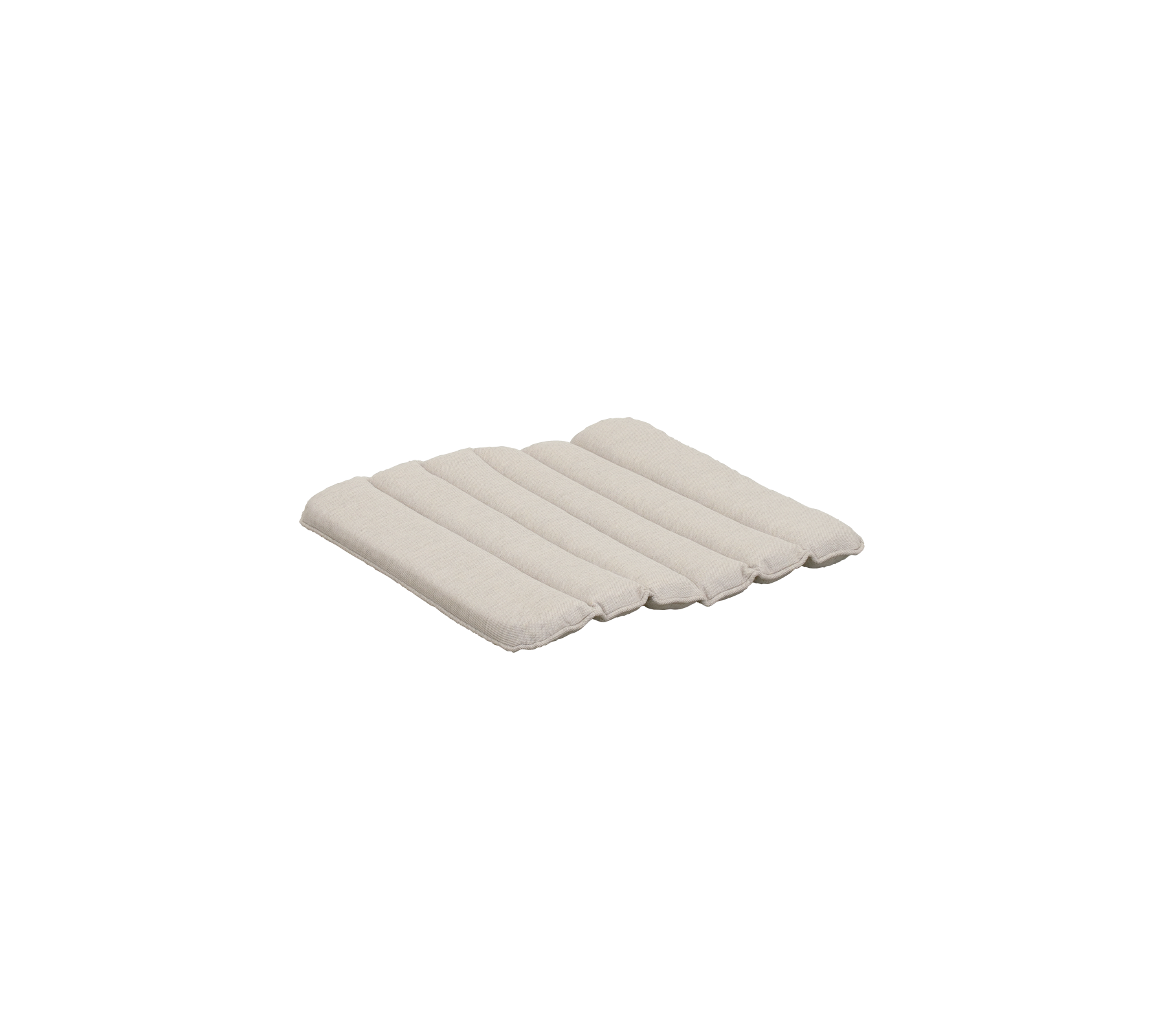Sandfärgad kudde med ett segmenterat design.