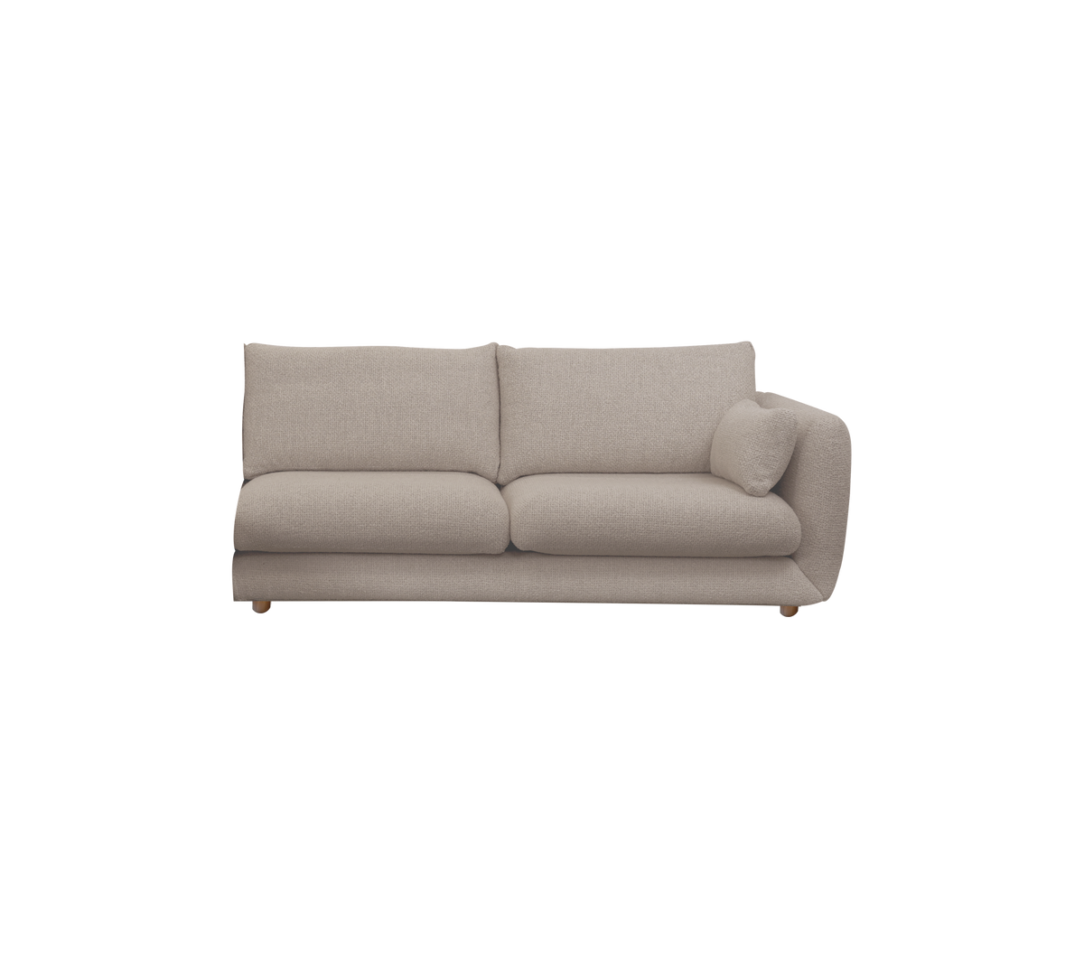 Ljusbrun modern soffa med en samtida design.