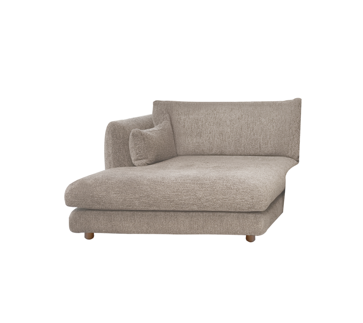 Ljusbrun chaise longue med modern design.