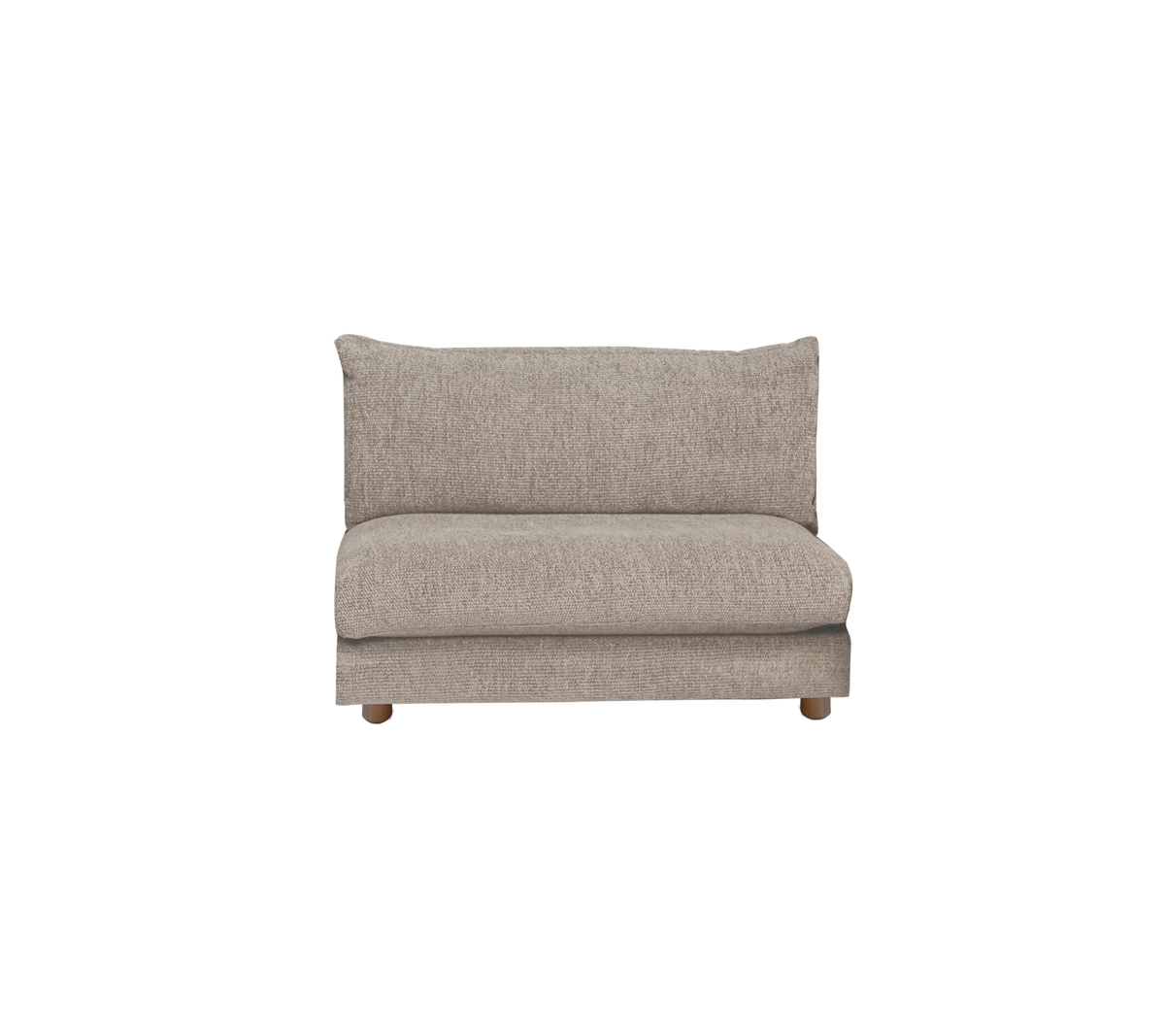 Ljusbrun soffa med en enkel design.