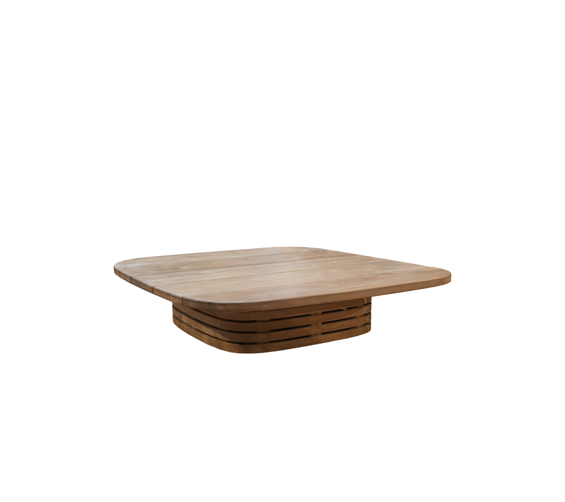 Modernt teakbord med en unik design.