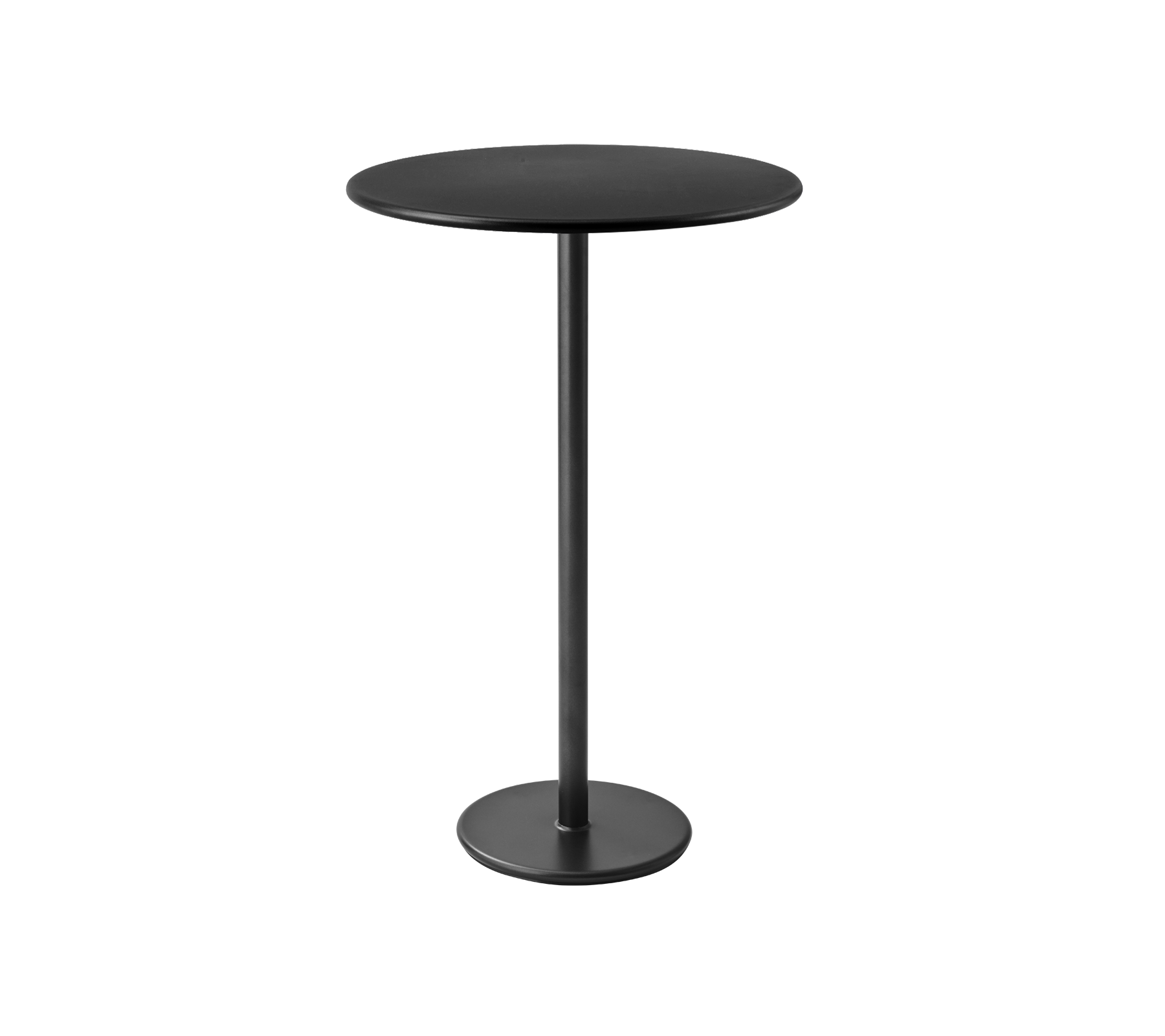 Eleganta svarta barbord med rund topp och en stadigt cirkulär bas, perfekt för stiliga miljöer.