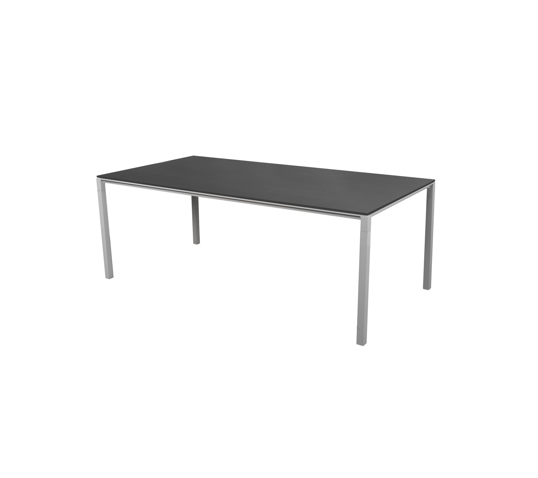 Ett modernt bord med en strömlinjeformad design, plan yta och stabila ben, perfekt för olika miljöer och ändamål.