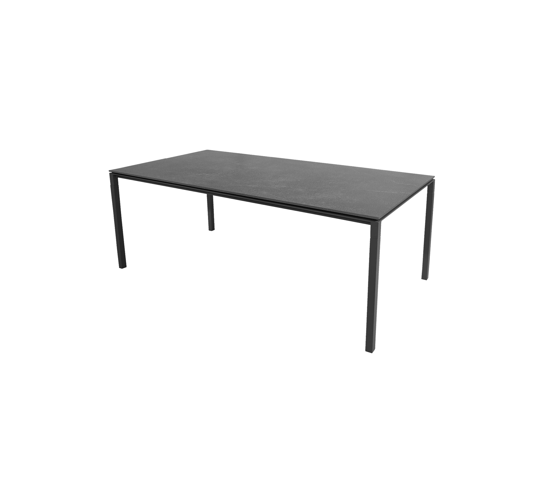 Ett snyggt, modernt bord med en platt yta som stöds av smala ben, utformat för mångsidig användning i olika miljöer.