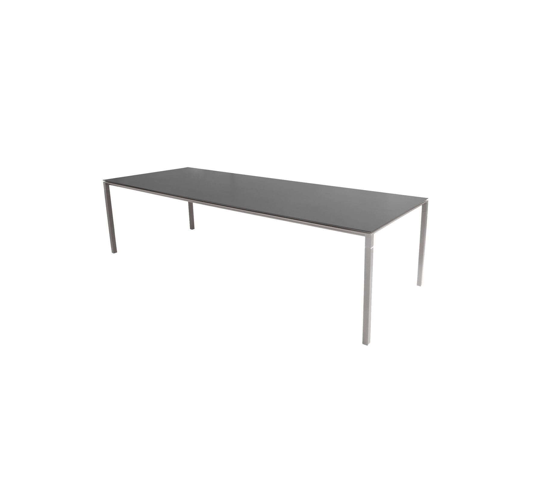 Ett slankt, modernt bord med en plan yta och stadiga ben, designat för mångsidig användning i olika miljöer.