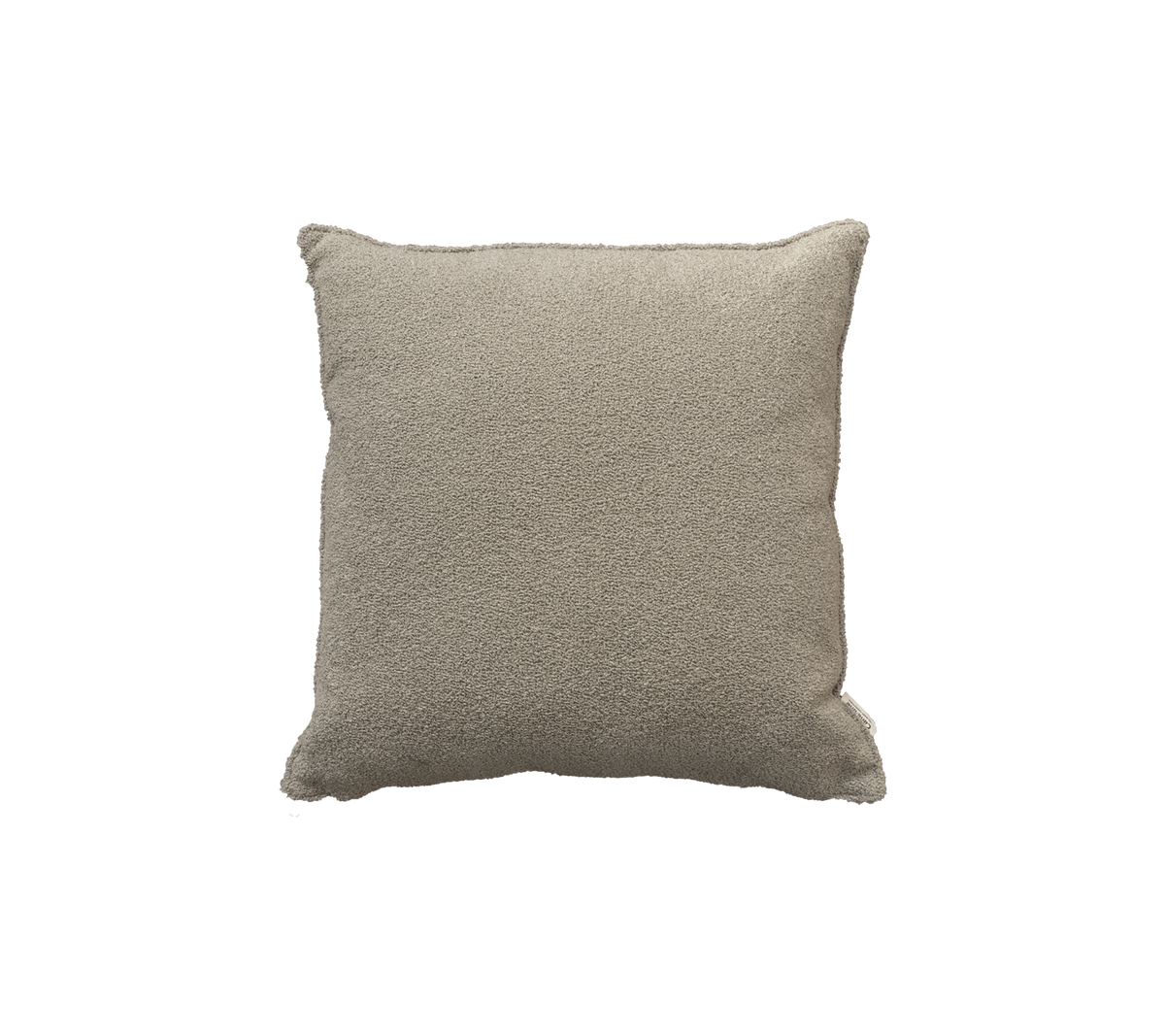 Texturerad fyrkantig kudde i en neutral beige nyans, designad för komfort och stil i alla miljöer.