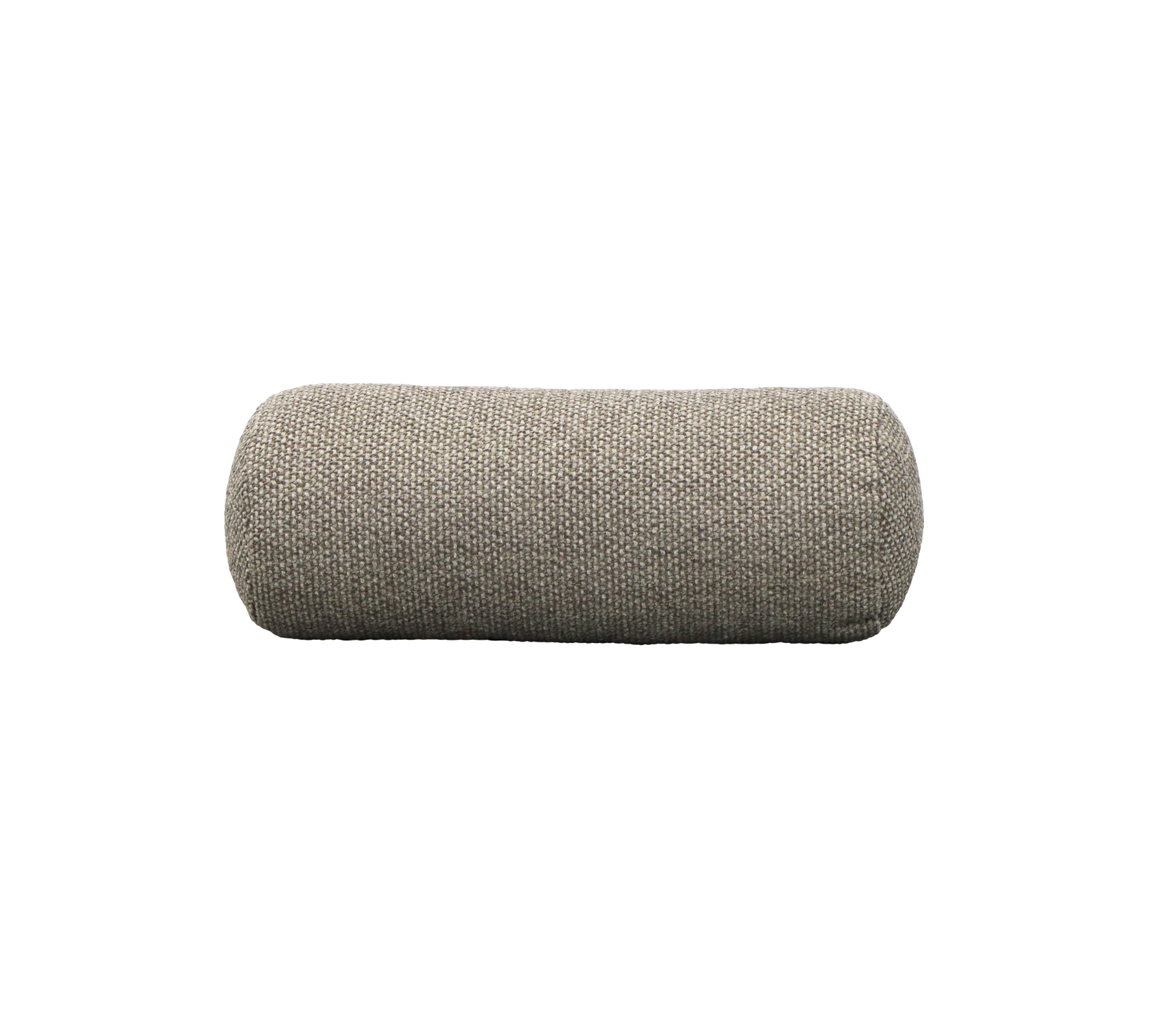 Texturerad cylindrisk kudde i en neutral färg, designad för komfort och stöd, perfekt för att förbättra avslappningsområden.