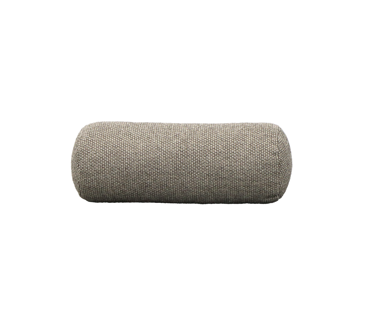 Texturerad cylindrisk kudde i en neutral färg, designad för komfort och stöd, perfekt för att förbättra avslappningsområden.
