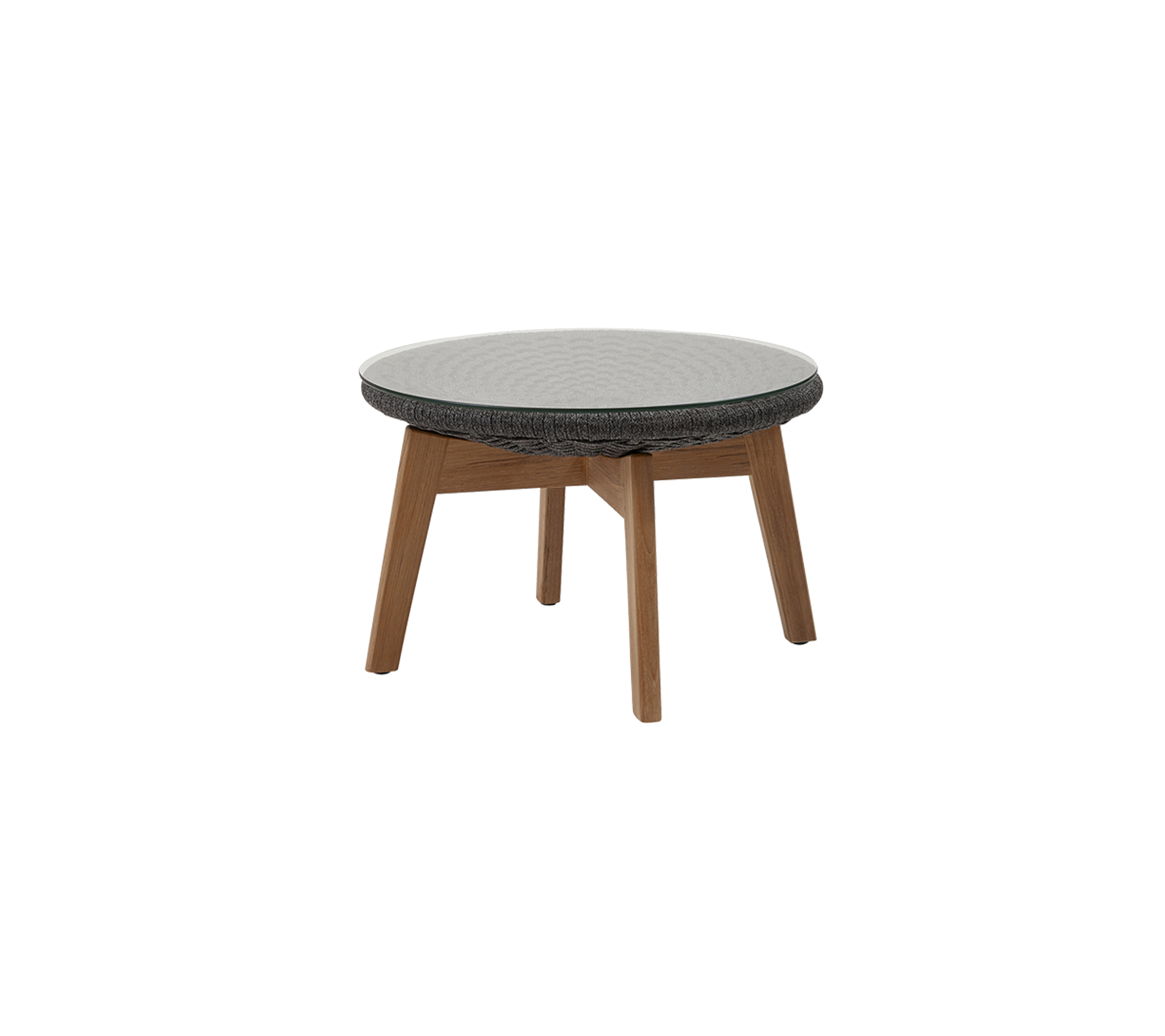 Runt bord med en texturerad ljus yta och träben, perfekt för modern inredning. Perfekt som en stilfull mittpunkt.