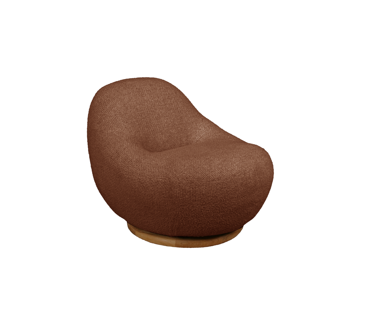Modern dessert röd stol med en rundad design.