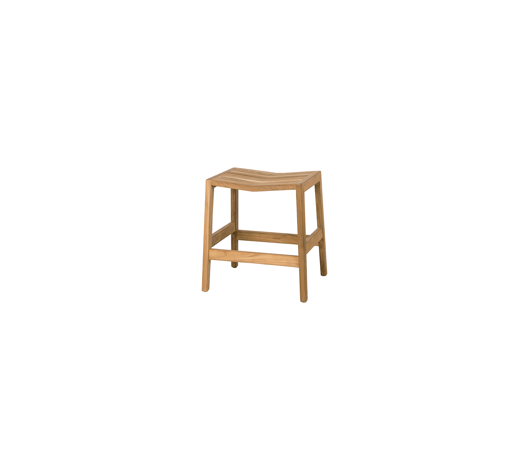 Naturlig träpall med enkel design, med en platt sits och stabila ben, idealisk för olika användningar och utrymmen.
