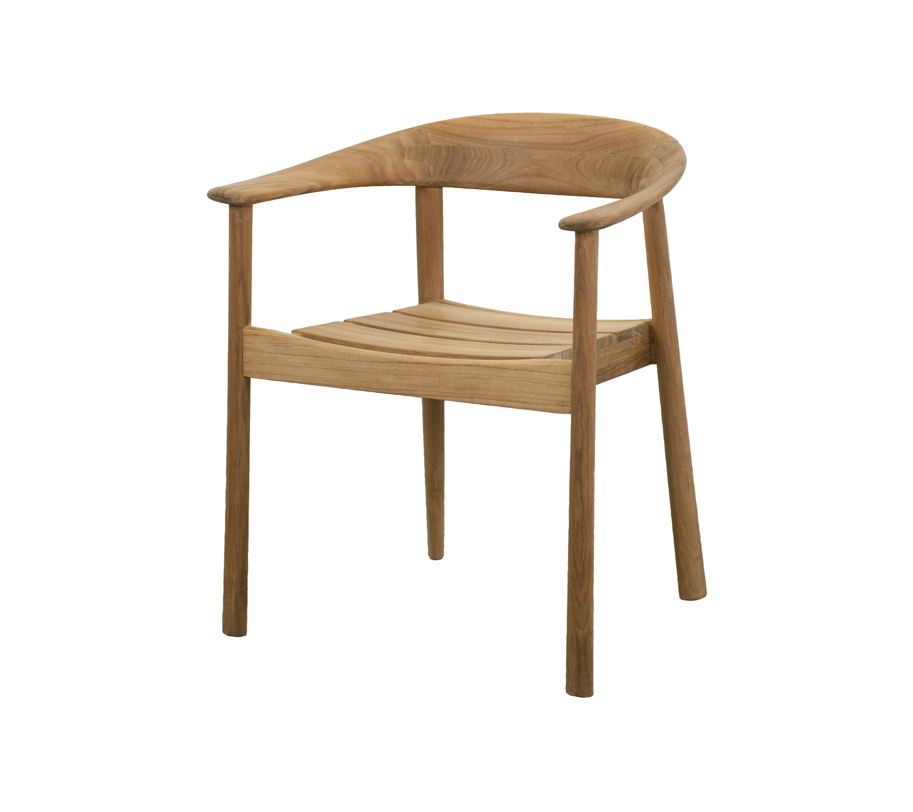 Modern teakstol med en minimalistisk design.