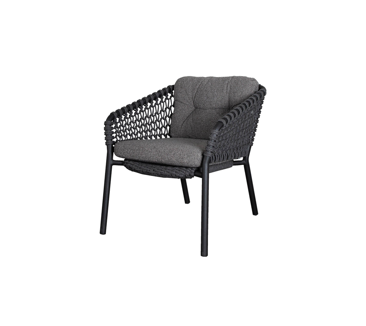Stilig korgstol med ett bekvämt grått kudd, med en stabil ram och elegant design, perfekt för varje sittområde.