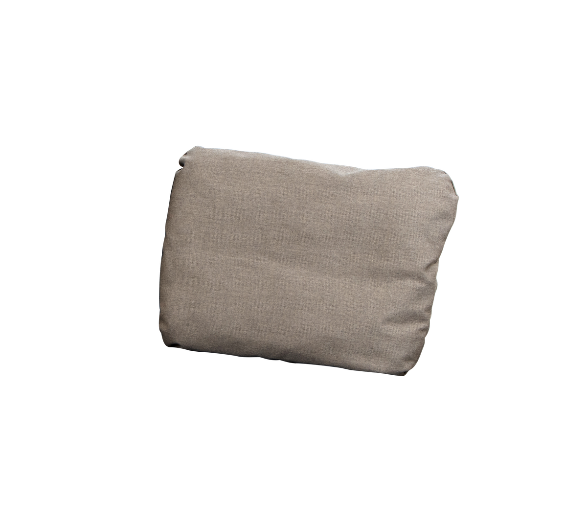 Ljusbrunt kudde med en mjuk tygtextur, lätt fyllig, designad för komfort och stil i sittarrangemang.