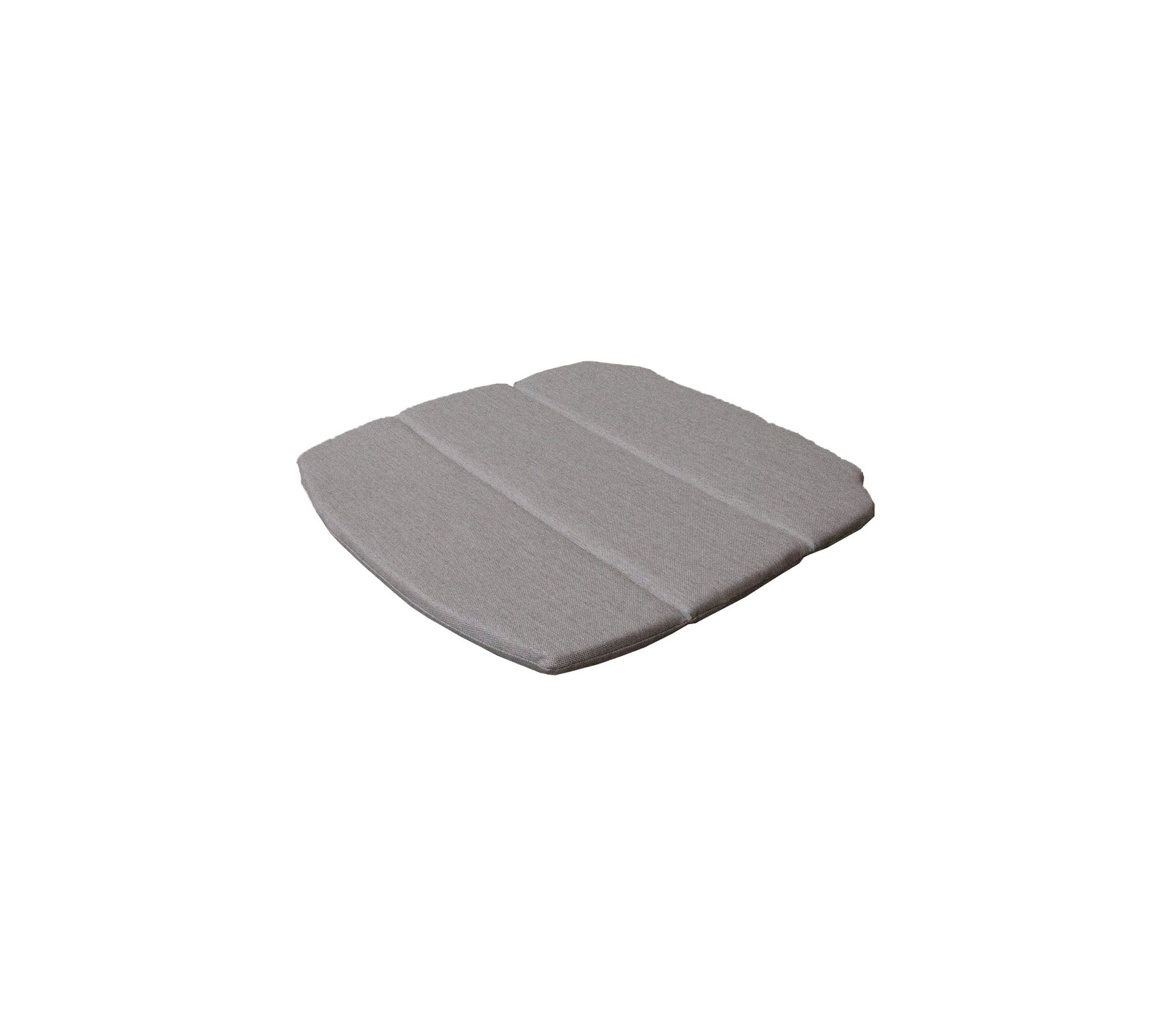 Grå kudde med en strukturerad design som har tre distinkta sektioner för ökad komfort.