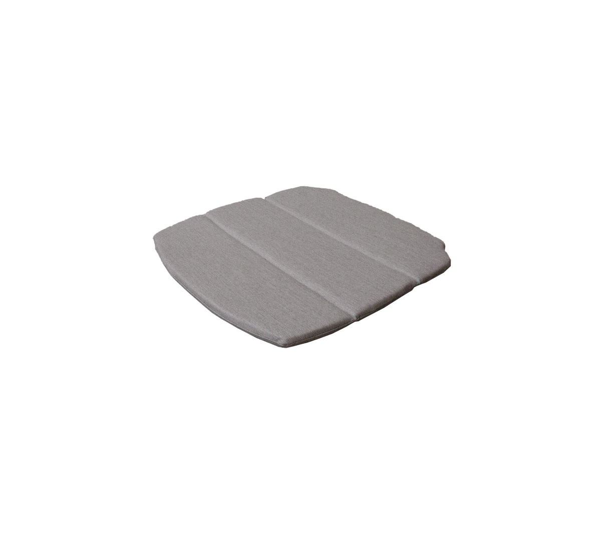 Grå kudde med en strukturerad design som har tre distinkta sektioner för ökad komfort.