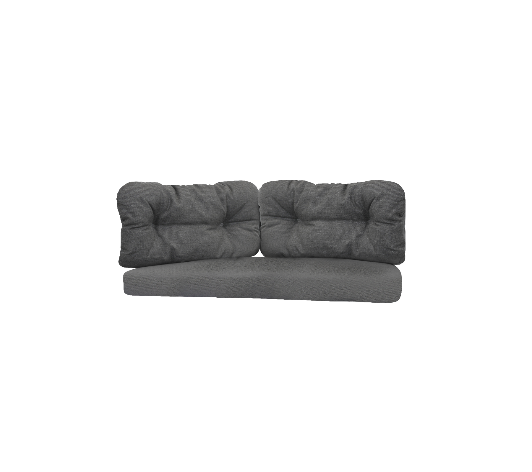 Stilren grå soffa med plyschkuddar och modern design, perfekt för att öka komforten i vilket vardagsrum som helst.