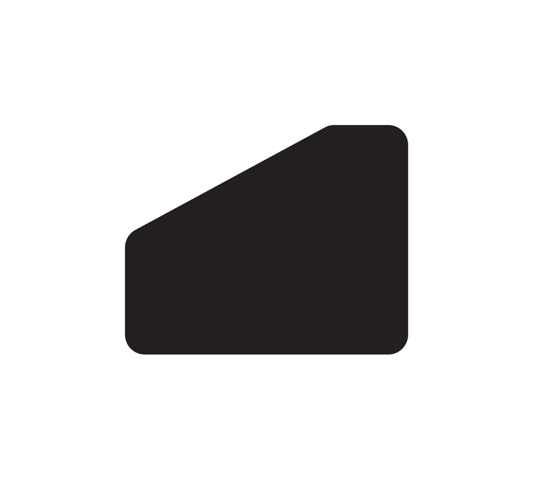 Abstrakt svart form med en unik vinklad design.