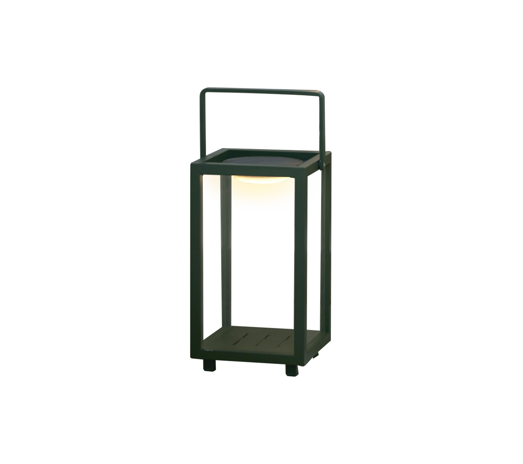 Stilig lykta med ett varmt LED-ljus, inuti en elegant, modern ram, perfekt för att förbättra atmosfären i varje rum.