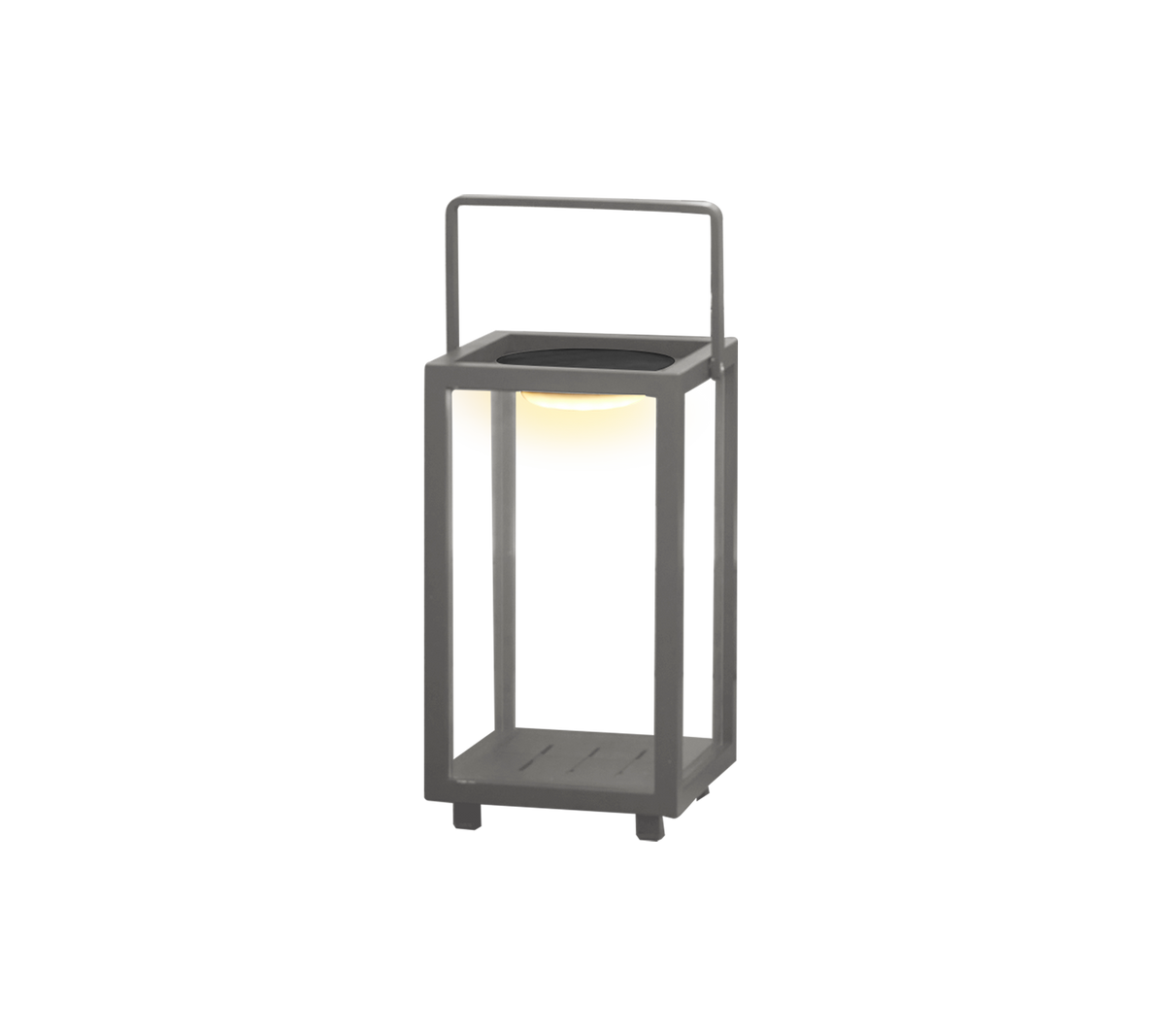 En modern LED-lampa med en elegant design och ett handtag som ger stilfull belysning i alla miljöer.