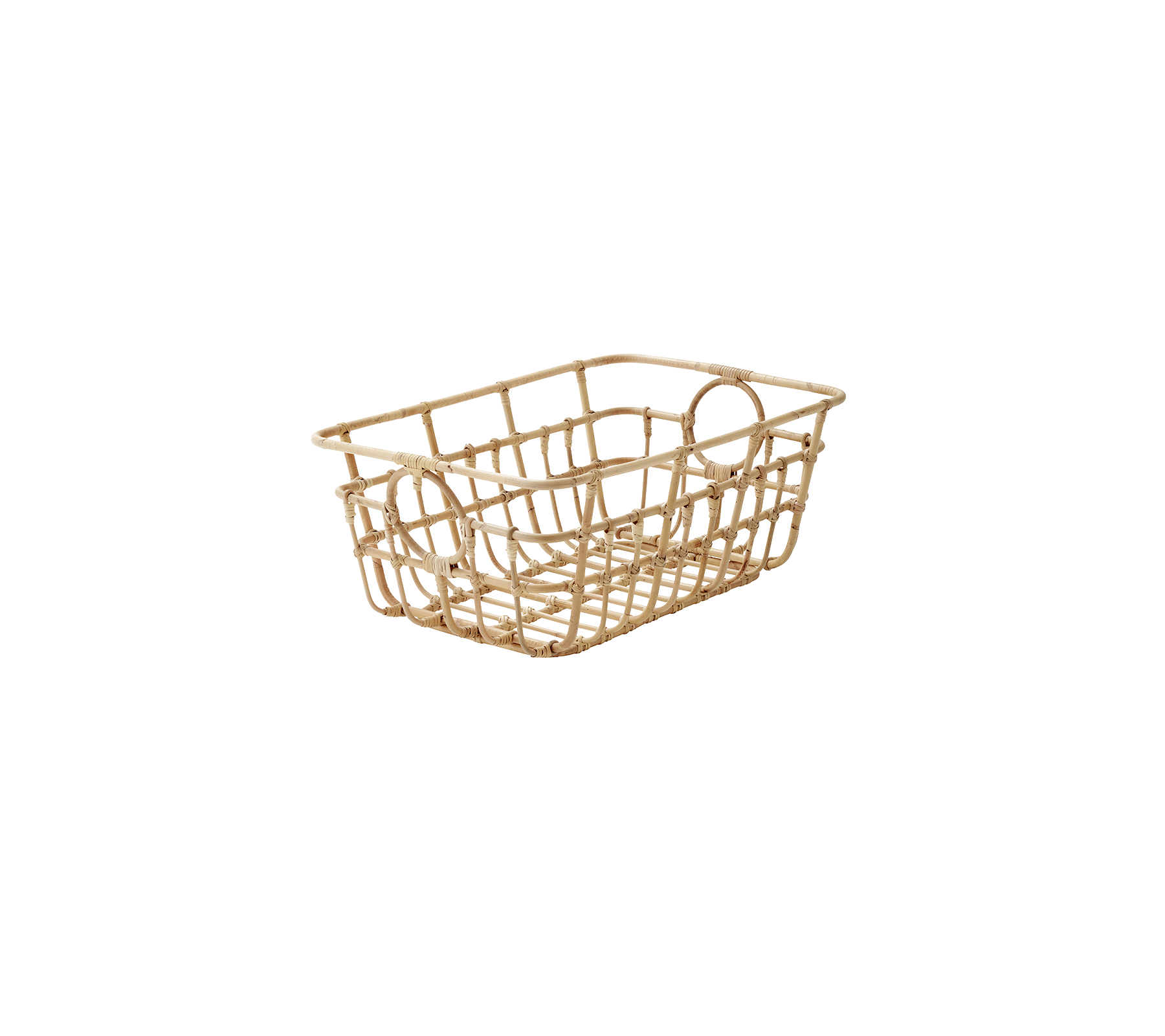 En lätt träförvaringskorg med öppen design, perfekt för att organisera småsaker eller som en dekorativ behållare.