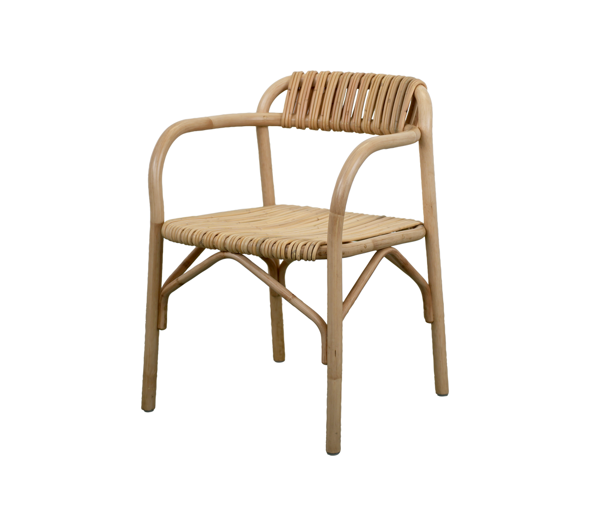 Naturligt färgad stol med minimalistisk design.