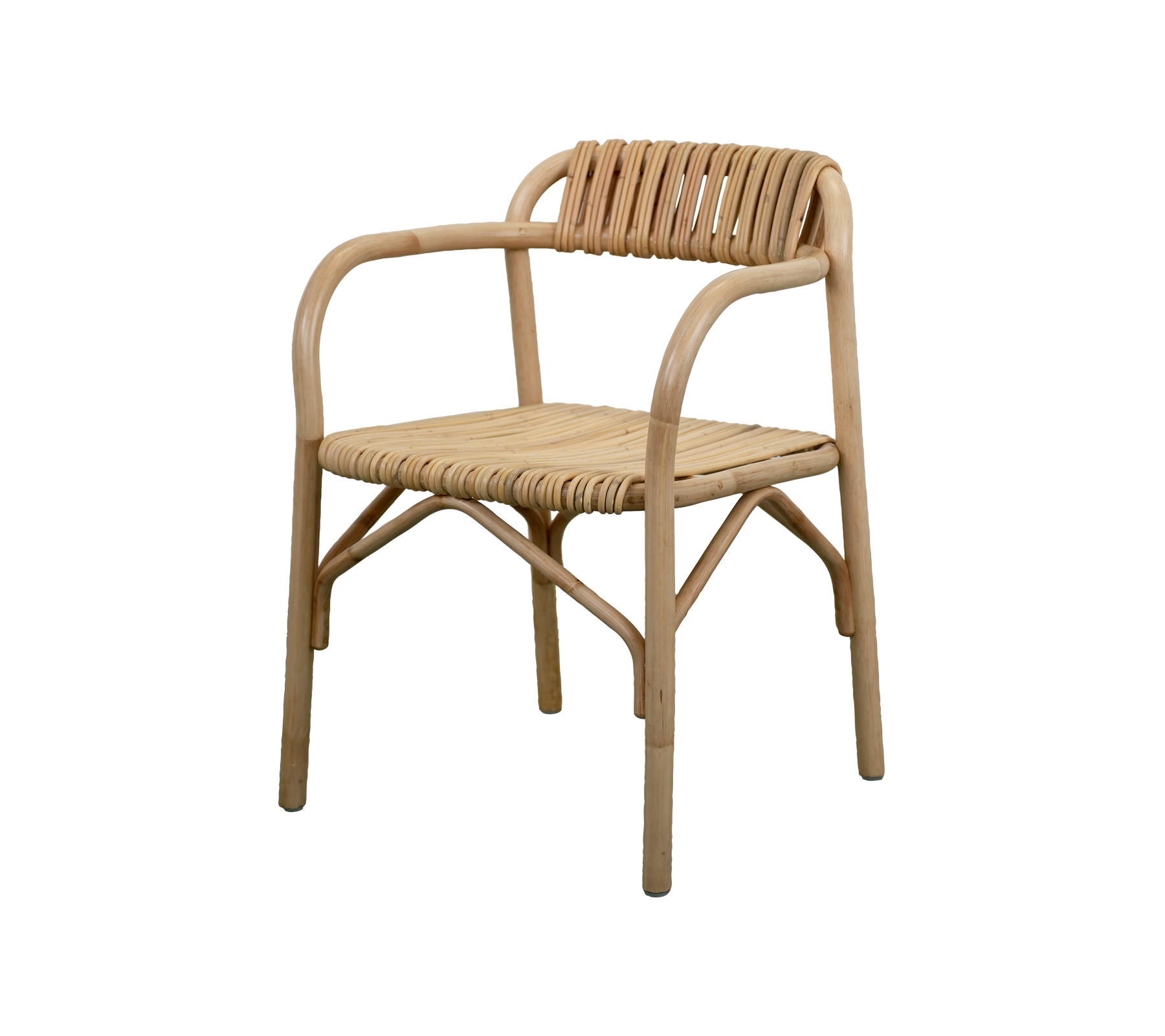Naturligt färgad stol med minimalistisk design.
