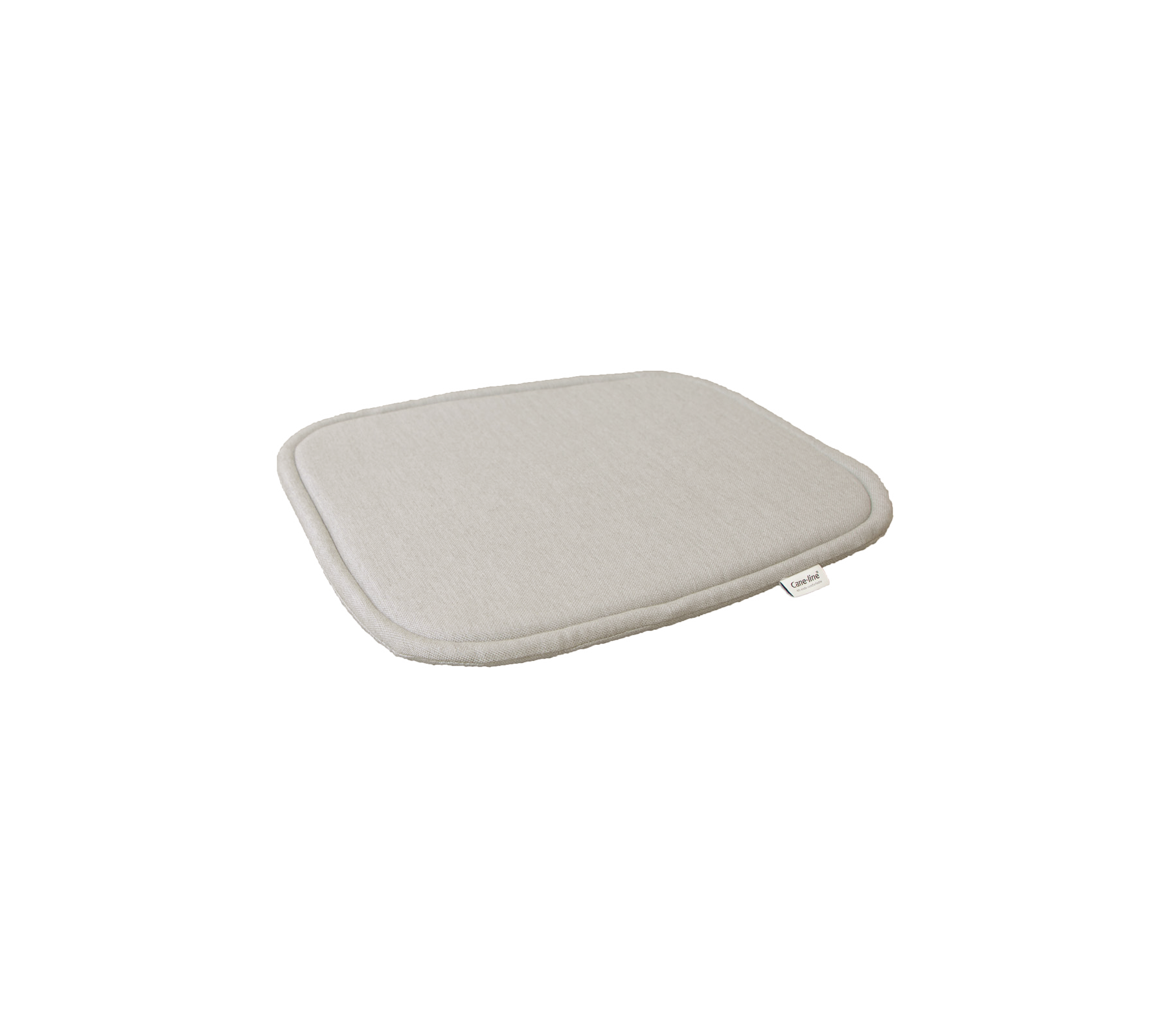 Ljusgrå vadderad matta med en mjuk yta och rundade kanter, utformad för komfort och stöd i olika miljöer.