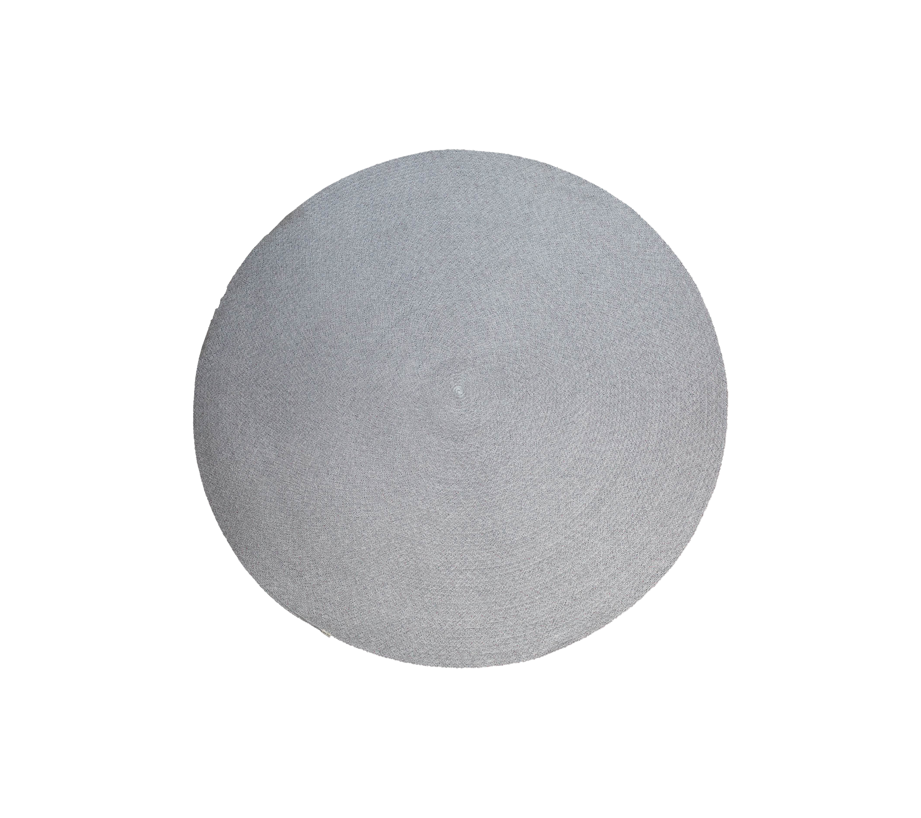 Prickigt utomhusmatta, 200 cm i diameter, flerfärgad med ett swirl-mönster, tillverkat av Cane-line Soft Rope. Enkelt och elegant platt vävdesign.