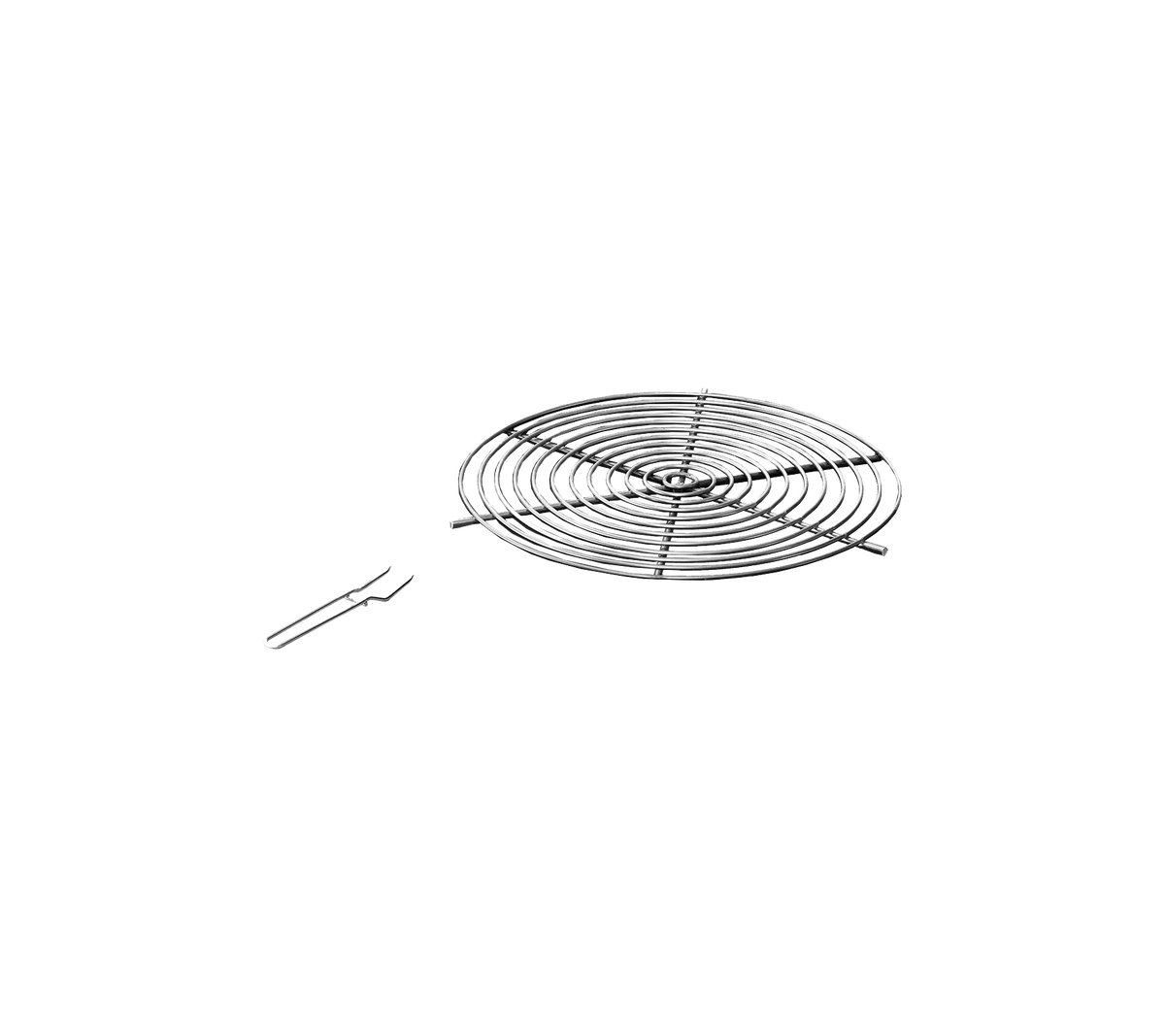 Metallkylarställ med spiraldesign och ett par lyfthandtag för enkel borttagning. Ideal för att kyla bakverk.