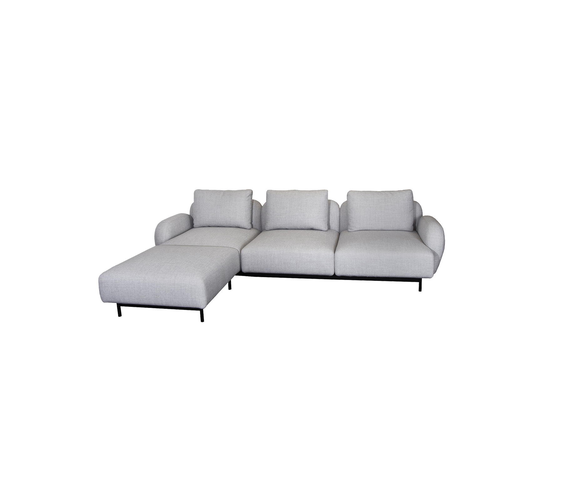 Aura 3-pers. soffa m/låga armstöd & schäslong, höger (2)