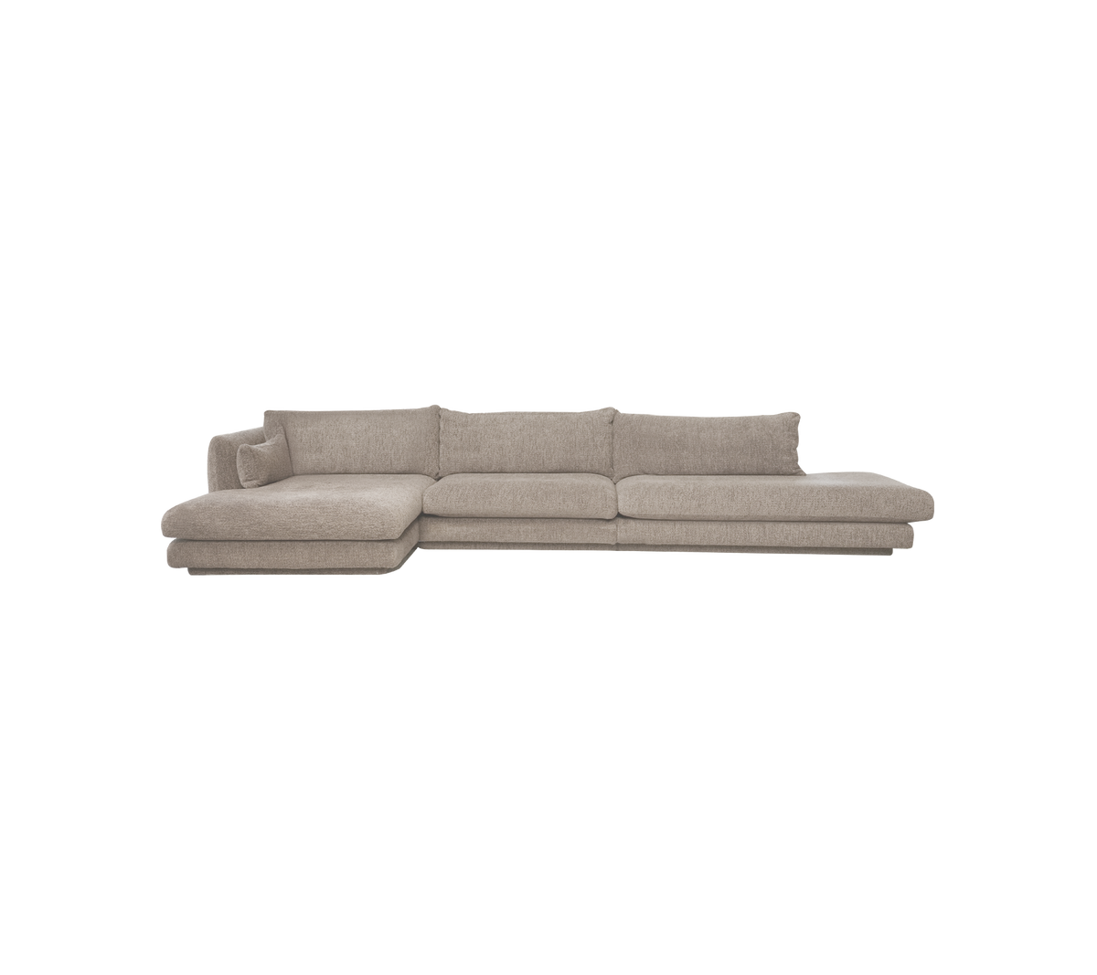 Ljust brunt modernt soffan med en slank design i en lounge-miljö.