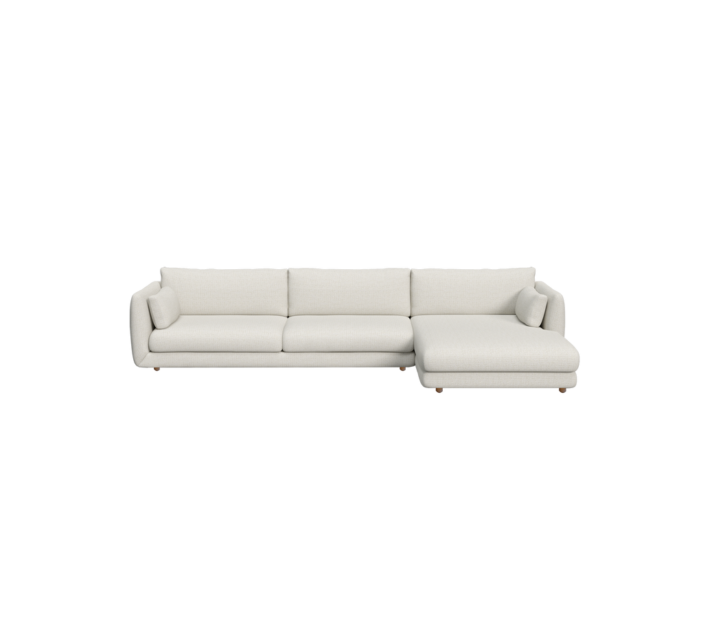 Modern sandsoffa med chaise longue-design.