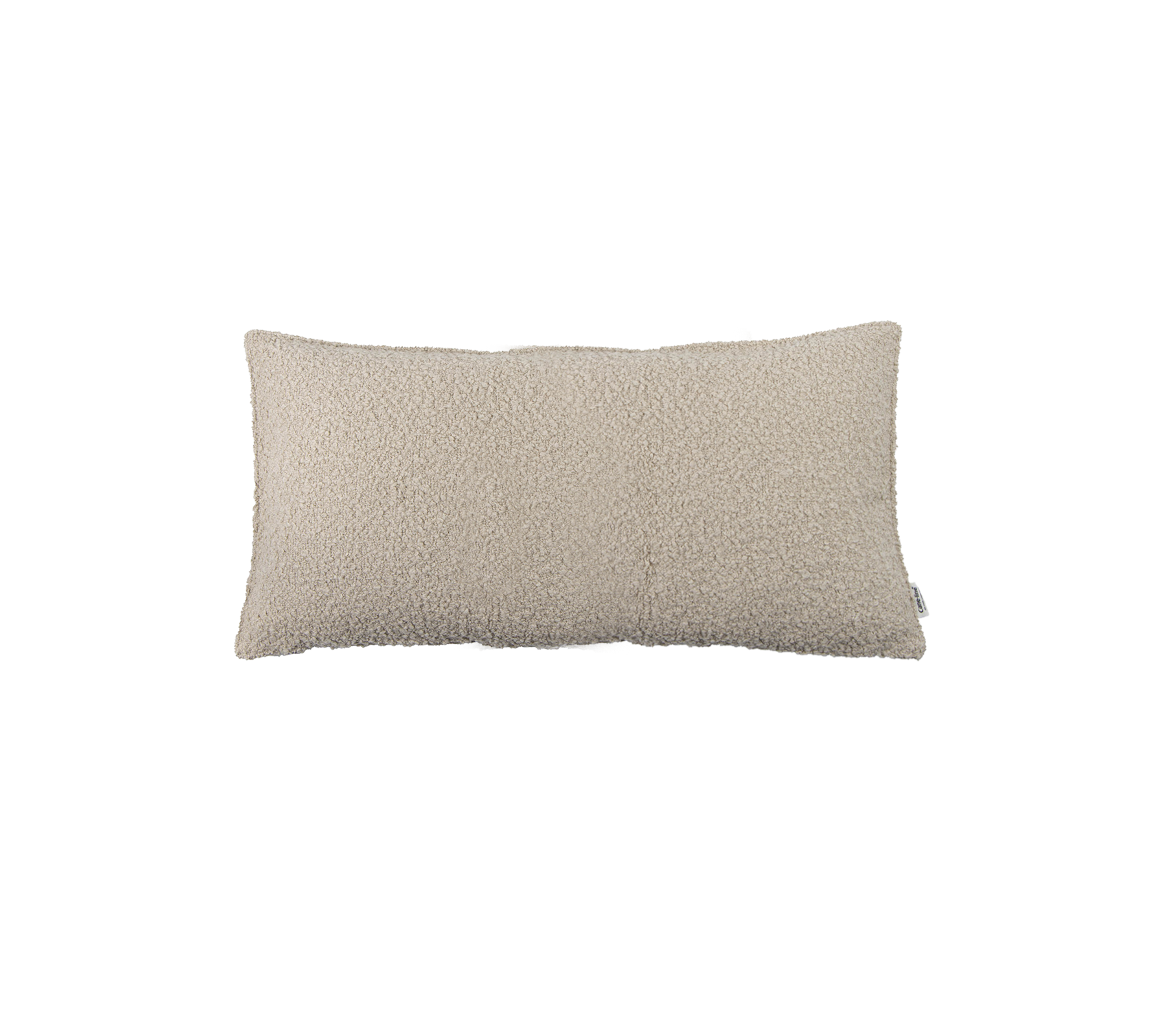 Mjukt, rektangulärt kudd i en ljus beige färg med en strukturerad yta, perfekt för att ge komfort till vilket rum som helst.