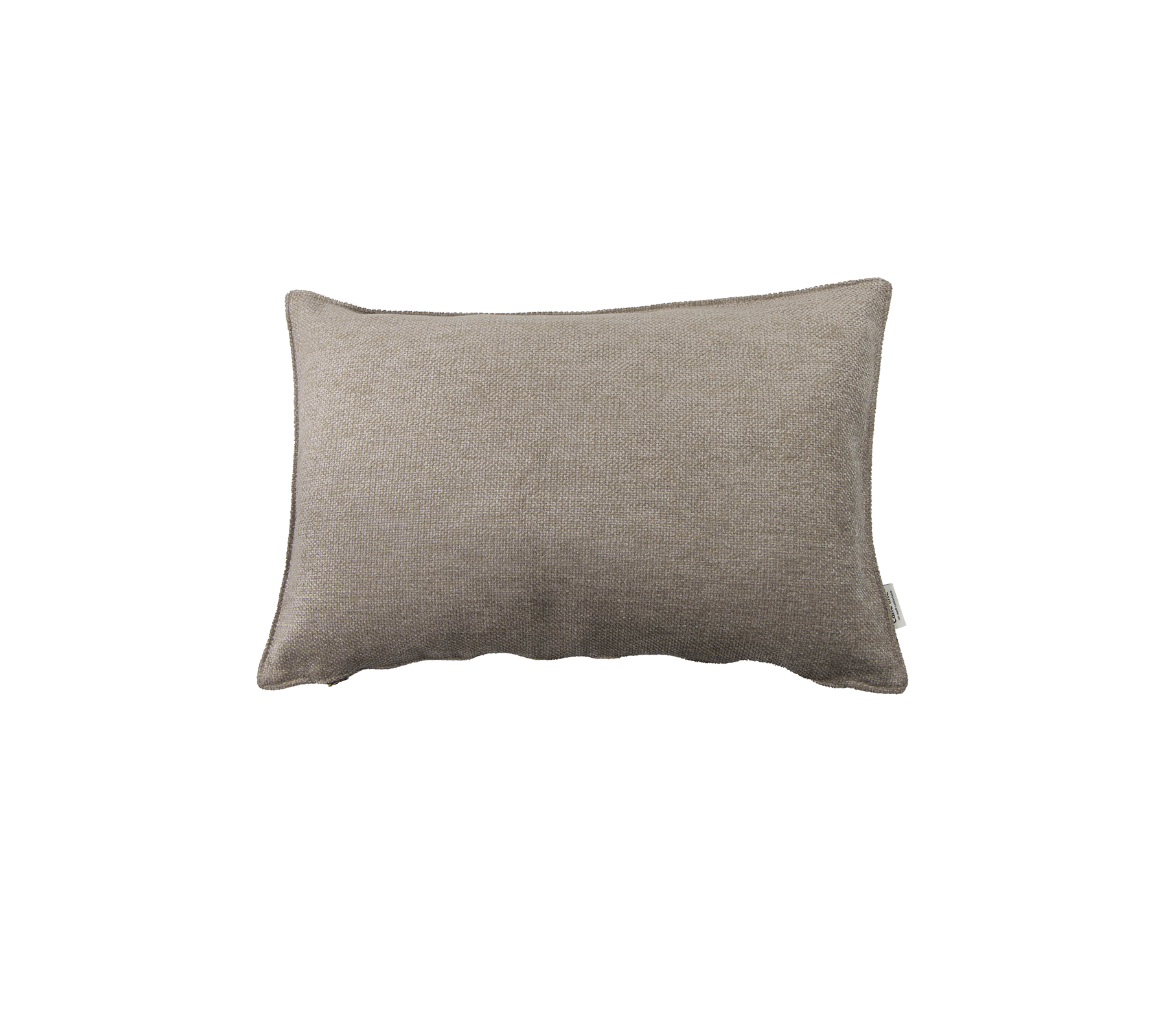 Rektangulär kudde i mjukt beige tyg, med en texturerad yta för extra komfort och stil.