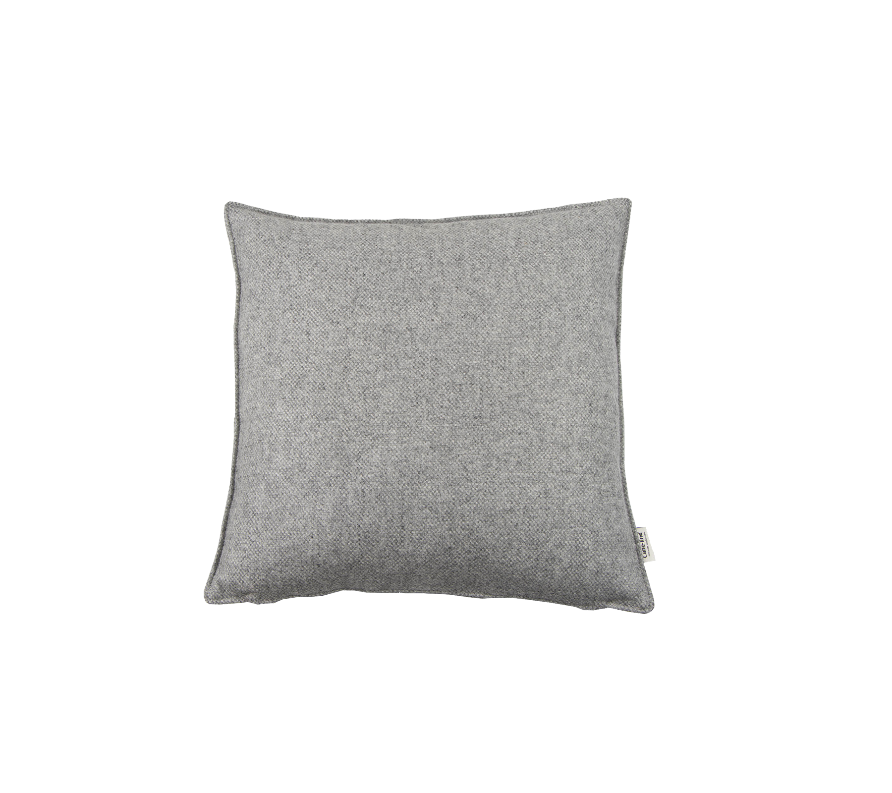 Grå fyrkantig kudde med en texturerad tygfinish, perfekt för att lägga till komfort och stil i ditt utrymme.