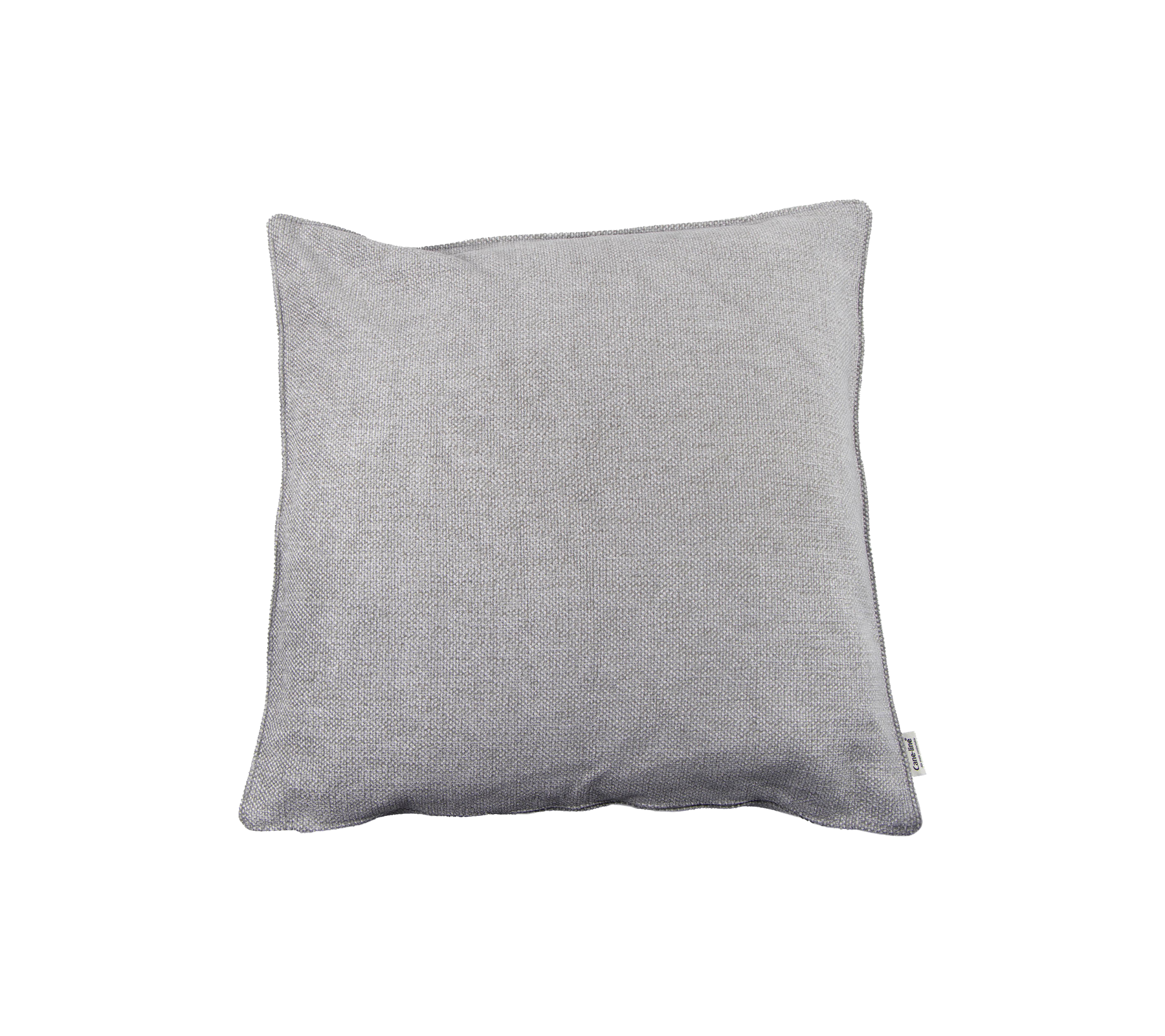 Grå dekorativ kudde med en texturerad tyg, som erbjuder en stilfull accent för sitt- eller sängarrangemang.
