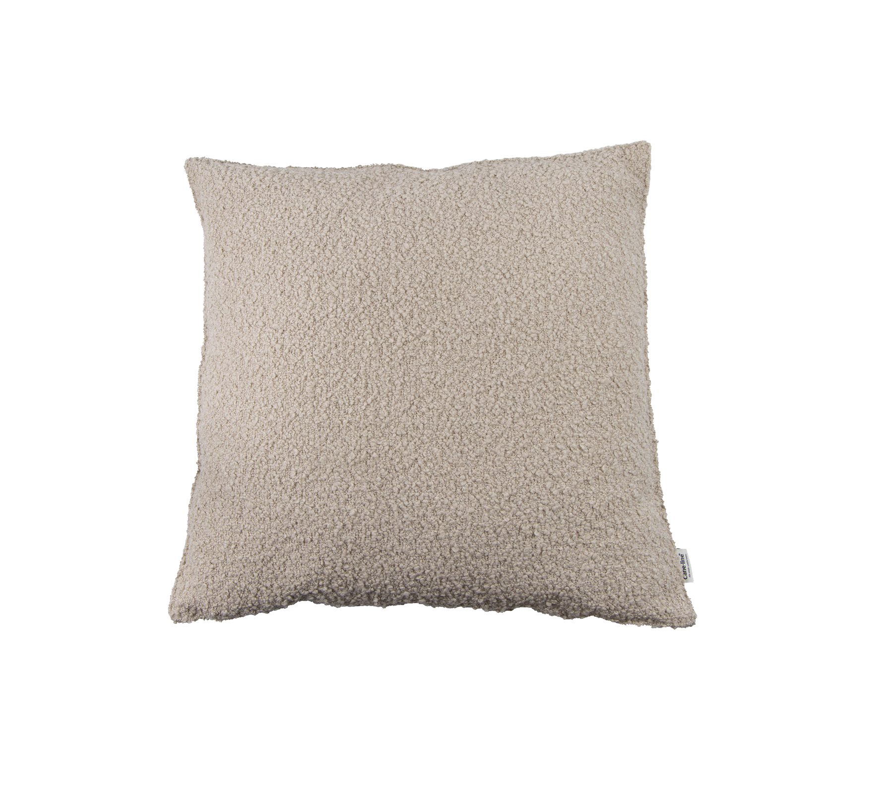 Mjuk, texturerad kvadratisk kudde i en neutral ton, perfekt för att tillföra komfort och stil till vilket rum som helst.