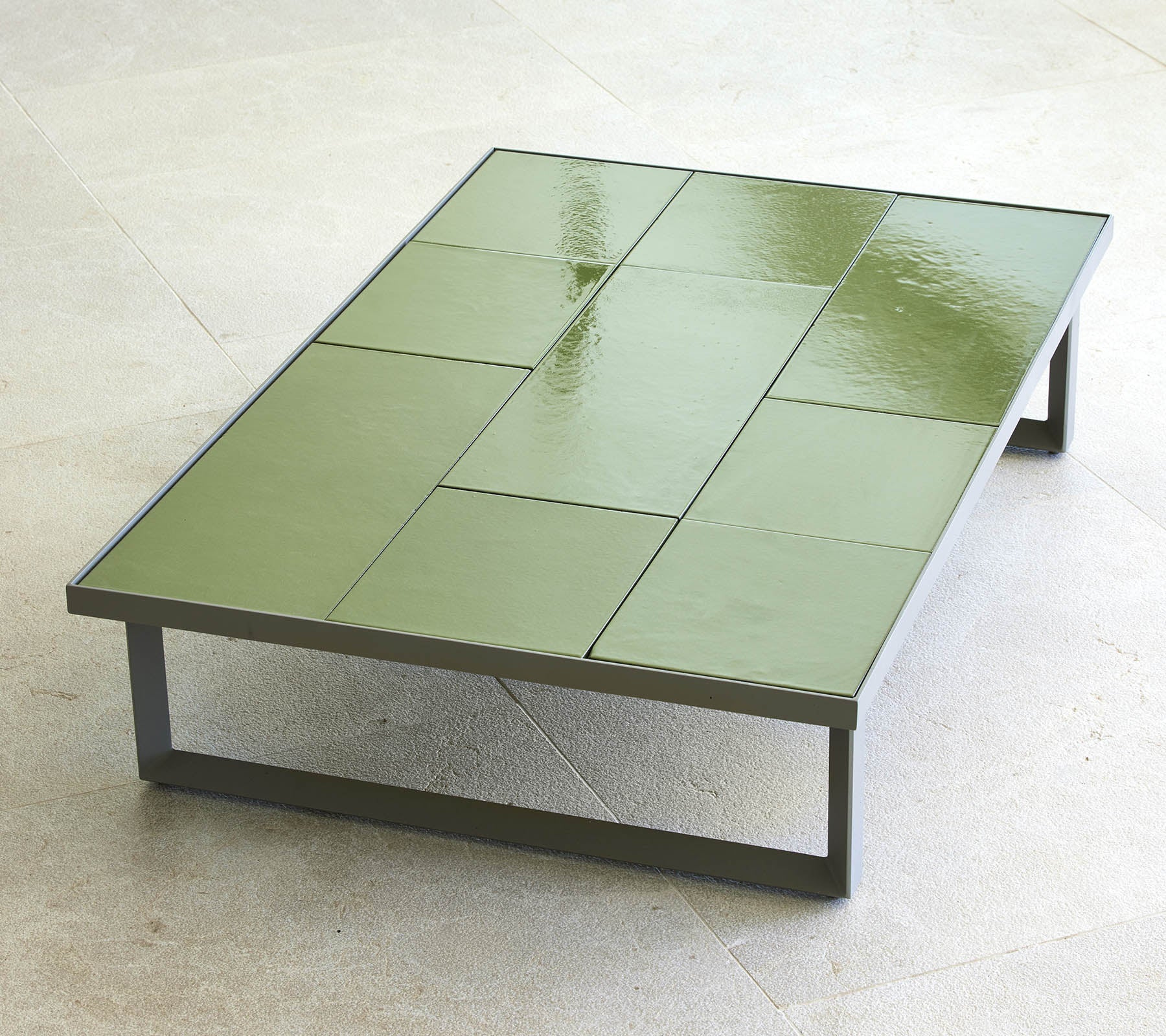 Glaze soffbord rektangulär m/kakel, 120x70 cm